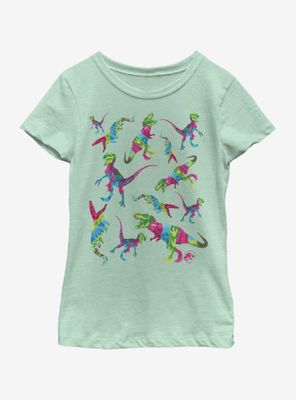 Jurassic Park Colorful Dino Toss Youth Girls T-Shirt
