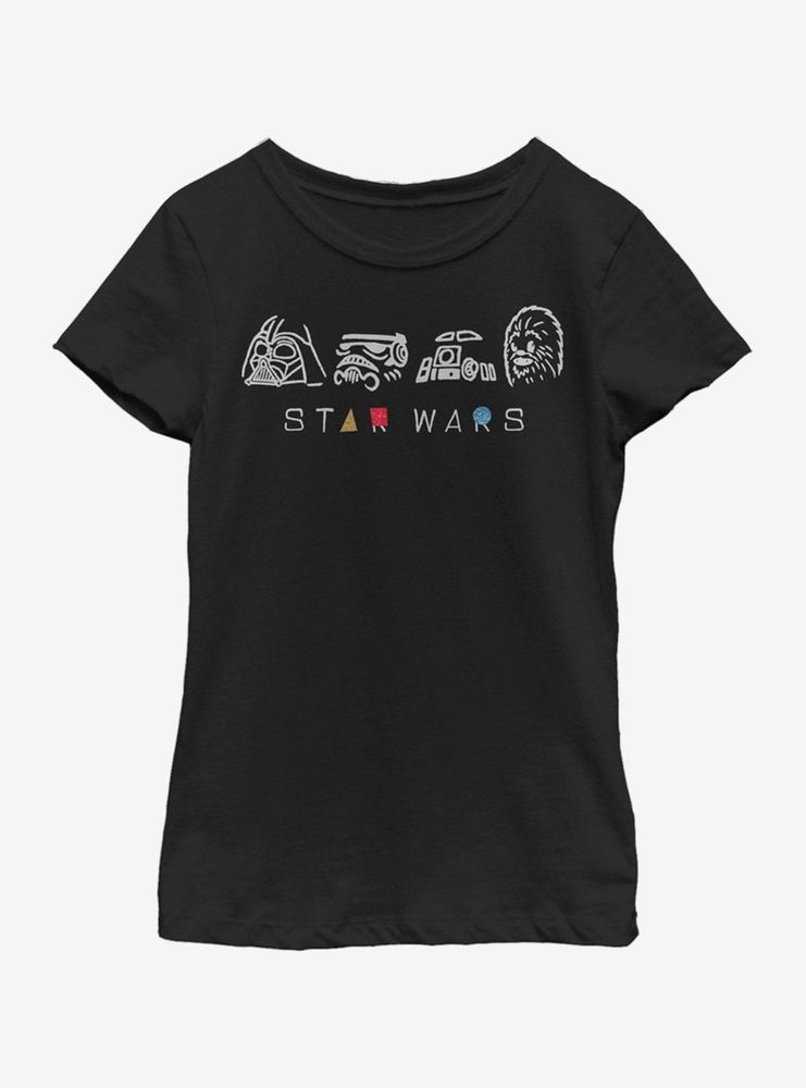 Star Wars Geometry Shine Youth Girls T-Shirt