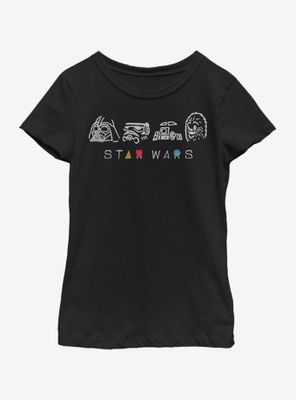Star Wars Geometry Shine Youth Girls T-Shirt