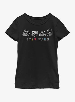 Star Wars Geometry Shine Youth Girls T-Shirt