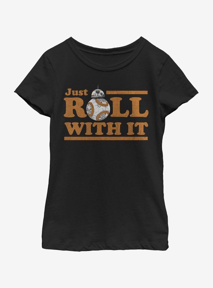 Star Wars The Last Jedi Just Roll Youth Girls T-Shirt