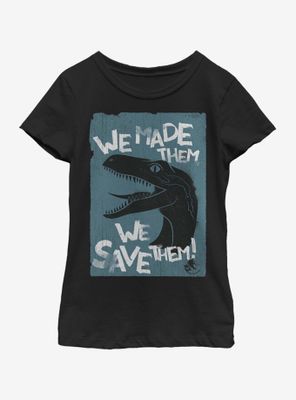 Jurassic Park Save Em Youth Girls T-Shirt