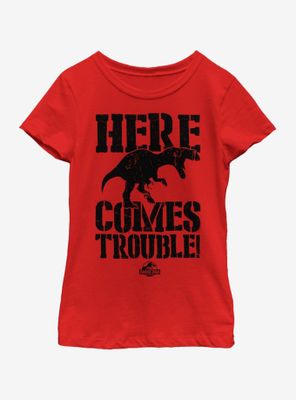 Jurassic Park Dino Trouble Youth Girls T-Shirt