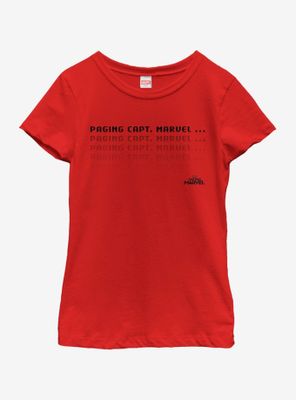 Marvel Captain Paging Youth Girls T-Shirt
