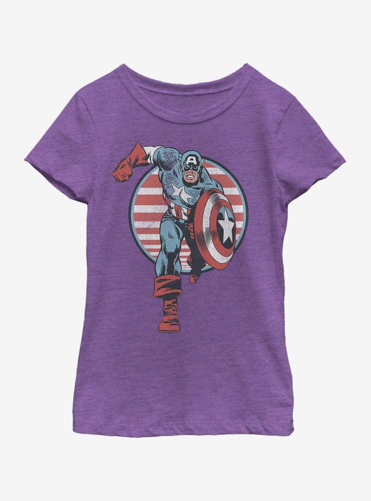 Marvel Captain America Charge Youth Girls T-Shirt