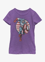 Marvel Captain America Charge Youth Girls T-Shirt