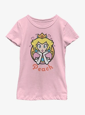 Nintendo Super Mario Peach Hearts 77 Youth Girls T-Shirt