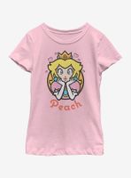 Nintendo Super Mario Peach Hearts 77 Youth Girls T-Shirt