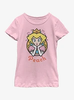 Nintendo Super Mario Peach Hearts 77 Youth Girls T-Shirt