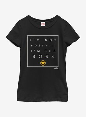 Marvel Captain Not Bossy Youth Girls T-Shirt