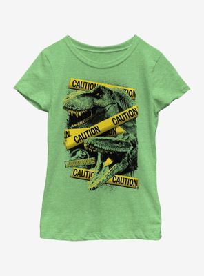 Jurassic Park Dino Caution Youth Girls T-Shirt