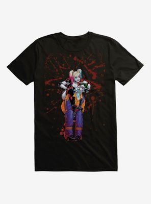 DC Comics Batman Harley Quinn The Joker Splatter Black T-Shirt