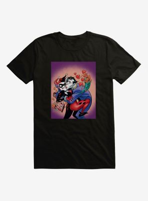 DC Comics Batman Harley Quinn The Joker Valentine Black T-Shirt