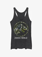 Jurassic World Camo Yellow Dino Womens Tank Top
