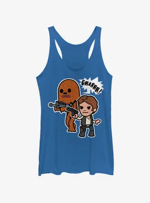 Star Wars Han Solo and Chewbacca Womens Tank Top