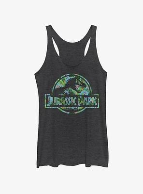 Jurassic Park Floral Logo Womens Tank Top