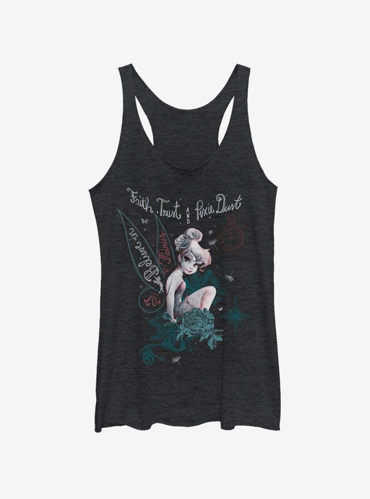 Disney Tinker Bell Faith Trust Pixie Dust Womens Tank Top