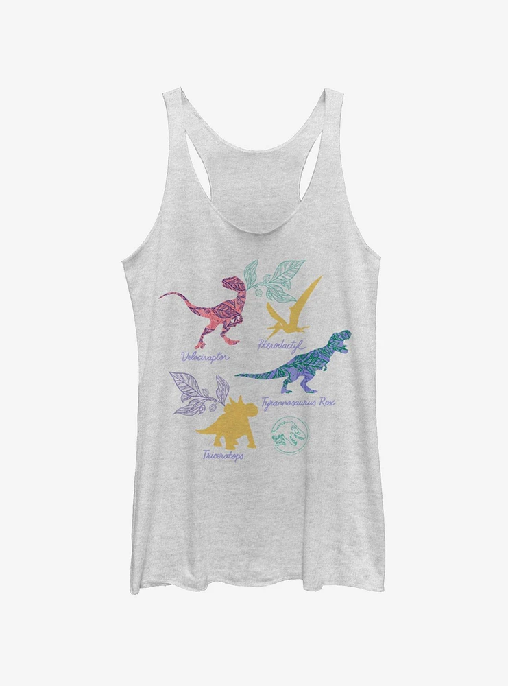 Jurassic Park Dino List Womens Tank Top