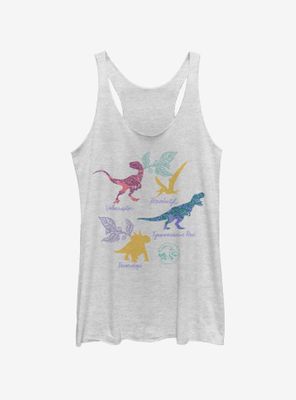 Jurassic Park Dino List Womens Tank Top