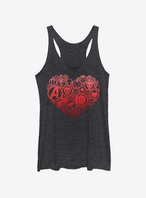 Marvel Heart Icons Womens Tank Top