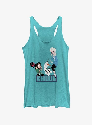 Disney Ralph Breaks The Internet Keep It Chill Vanellope and Elsa Womens Tank Top