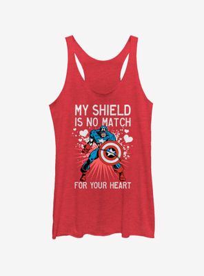 Marvel Capt Heart Shield Womens Tank Top