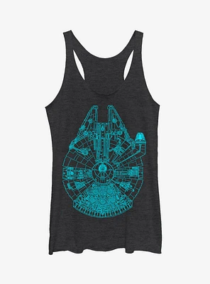 Star Wars Blue Falcon Womens Tank Top