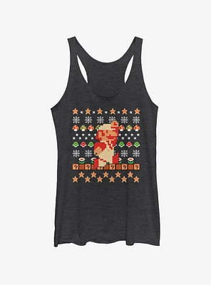 Nintendo Mario Holiday Pixels Womens Tank Top