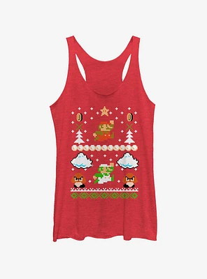 Nintendo Xmas Mario Womens Tank Top