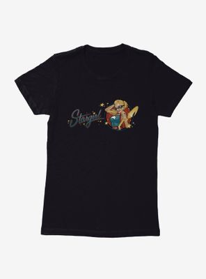 DC Comics Bombshells Stargirl Logo Womens Black T-Shirt