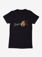 DC Comics Bombshells Supergirl Logo Womens Black T-Shirt