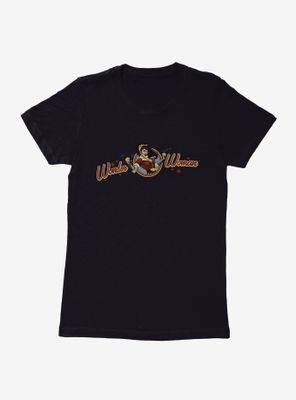 DC Comics Bombshells Wonder Woman Logo Womens Black T-Shirt