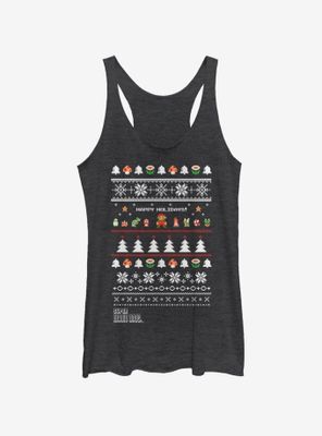 Nintendo Character Holiday Art Womens Tank Top