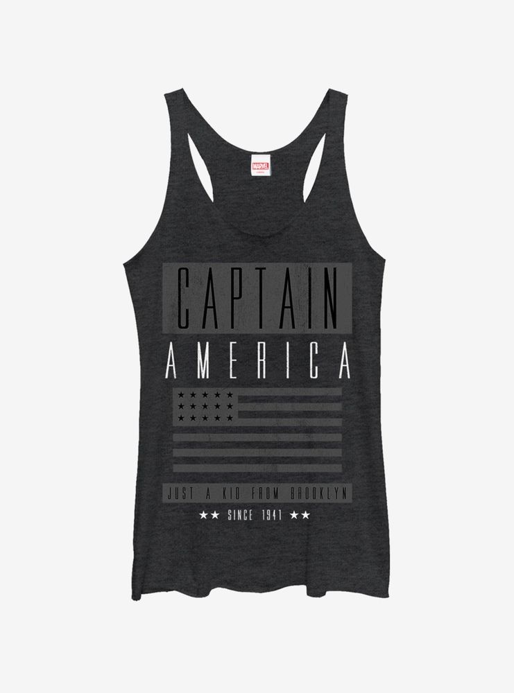 Marvel Grey Out Capt Womens Tank Top