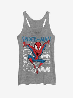 Marvel Spider-Man Spidey Doodle Thoughts Womens Tank Top