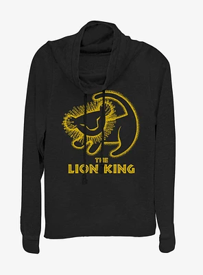Disney The Lion King Stamp Cowlneck Long-Sleeve Womens Top