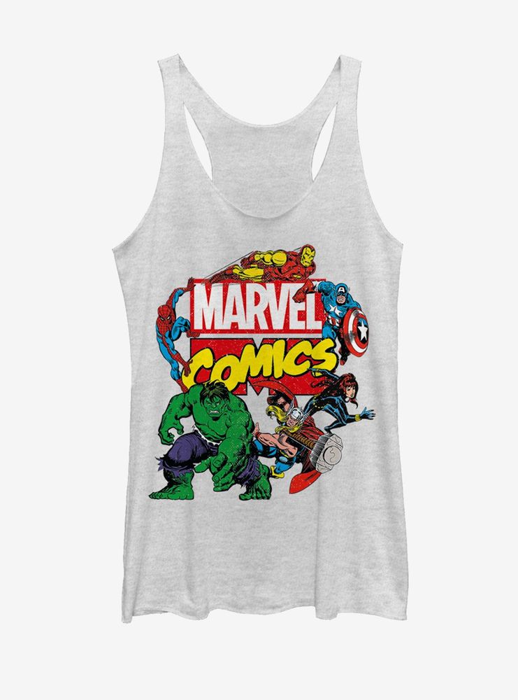 Marvel Avengers Classic Logo Characters Womens Tank Top