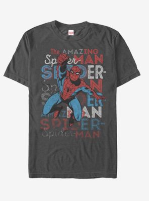 Marvel Spider-Man Script T-Shirt