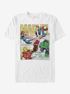 Marvel Avengers Hero Panels Color T-Shirt