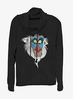 Disney The Lion King Rafiki Face Cowlneck Long-Sleeve Womens Top