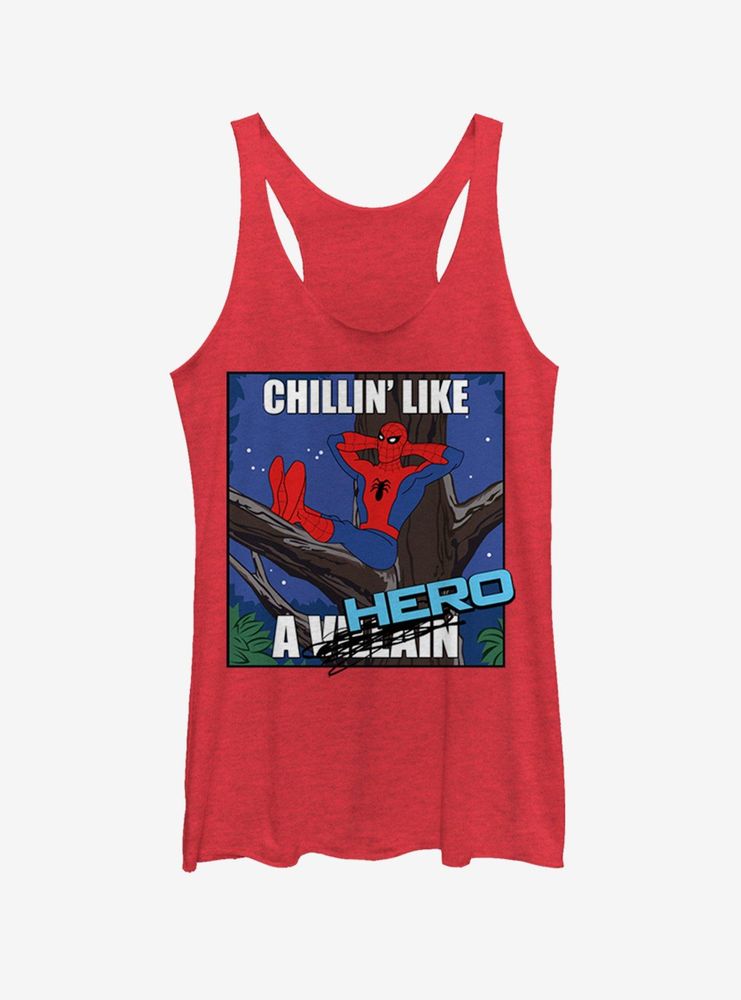 Marvel Spider-Man Chillin Hero Womens Tank Top