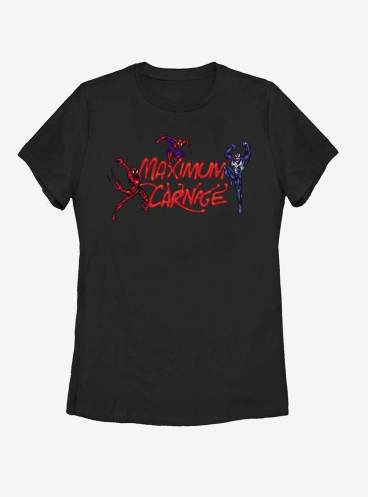 Marvel Spider-Man Maximum Carnage Title Screen Womens T-Shirt