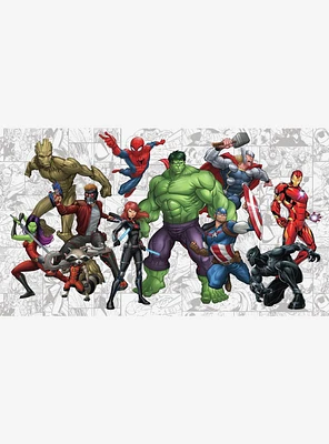 Marvel Heroes Chair Rail Prepasted Mural