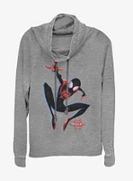 Marvel Spider-Man Big Miles Cowlneck Long-Sleeve Womens Top