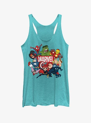 Marvel Avengers Group Retro Womens Tank Top