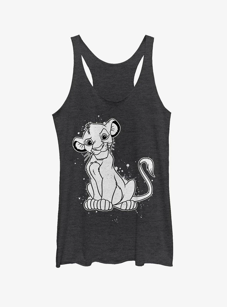 Disney The Lion King Simba Splatter Womens Tank Top