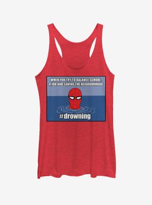 Marvel Spider-Man #Drowning Womens Tank Top