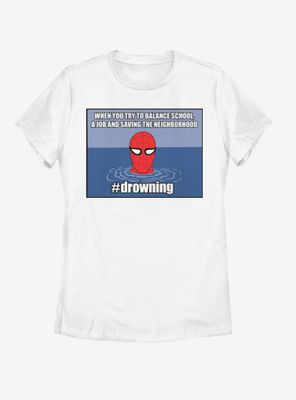 Marvel Spider-Man #Drowning Womens T-Shirt