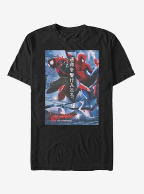 Marvel Spider-Man Japanese Text T-Shirt