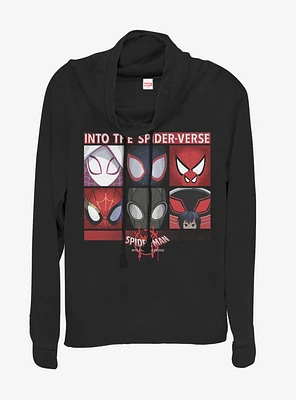 Marvel Spider-Man Six Up Cowlneck Long-Sleeve Womens Top